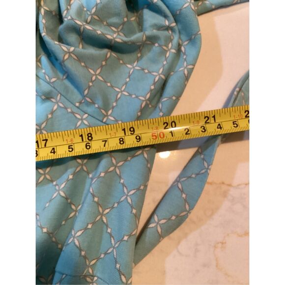 J. McLaughlin Silk Wrap Dress Sz L Robyn Egg Blue - Picture 8 of 9